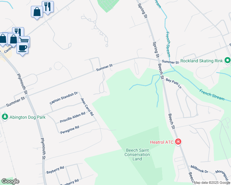map of restaurants, bars, coffee shops, grocery stores, and more near 16 Robin Lane in Rockland