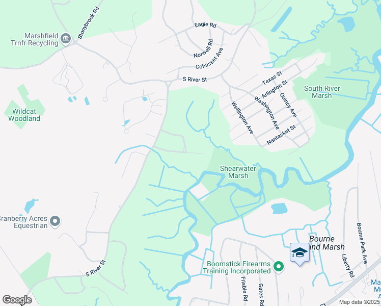 map of restaurants, bars, coffee shops, grocery stores, and more near 12 Howes Brook Road in Marshfield