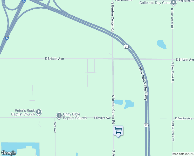 map of restaurants, bars, coffee shops, grocery stores, and more near 3250 East Britain Avenue in Benton Harbor