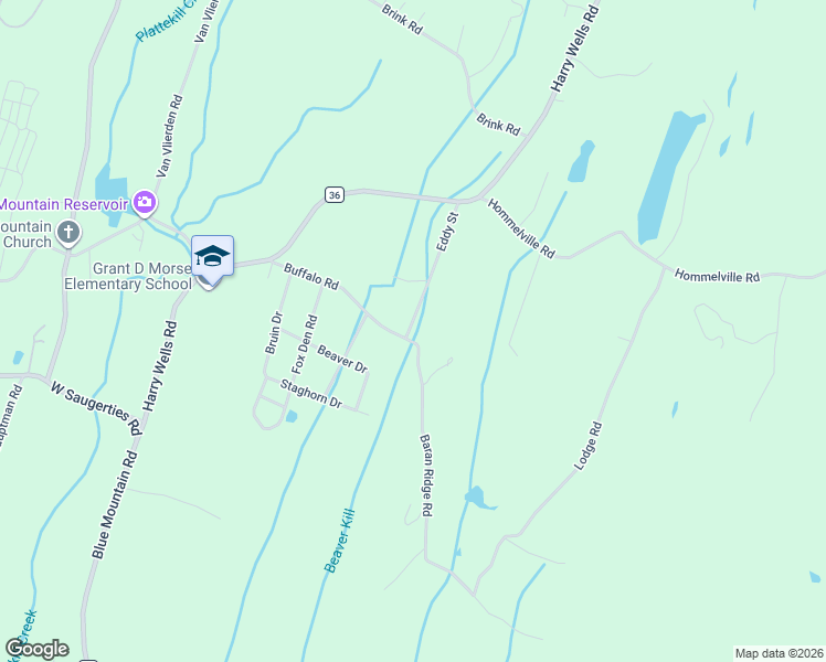 map of restaurants, bars, coffee shops, grocery stores, and more near 67 Baran Ridge Road in Saugerties
