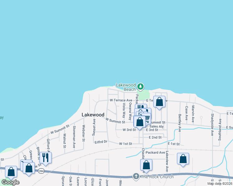 map of restaurants, bars, coffee shops, grocery stores, and more near 1 Winchester Road in Lakewood