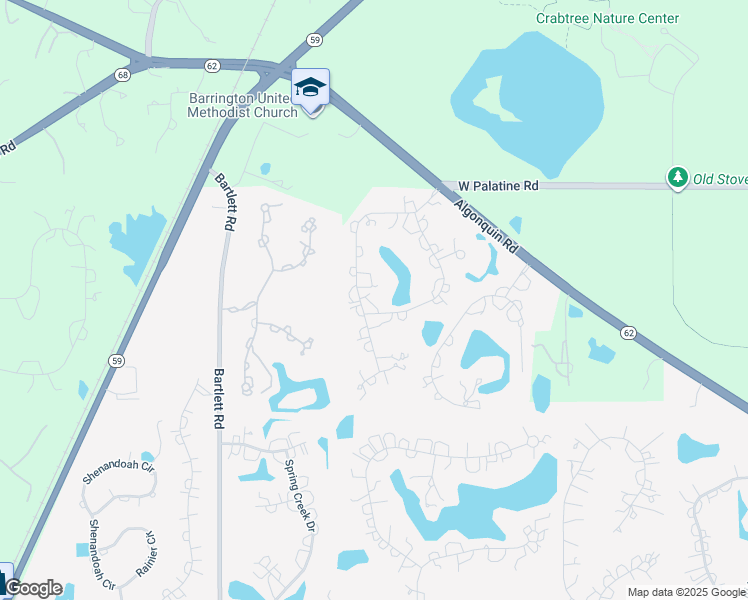 map of restaurants, bars, coffee shops, grocery stores, and more near 17 Westlake Drive in South Barrington