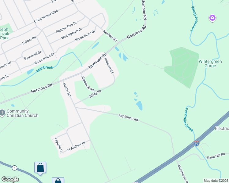 map of restaurants, bars, coffee shops, grocery stores, and more near 2475 Bliley Rd in Erie