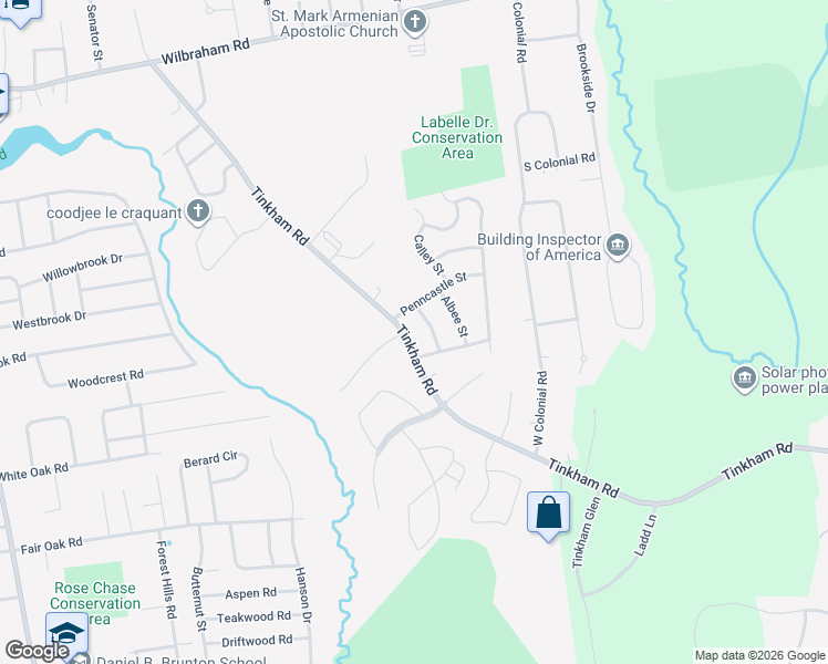 map of restaurants, bars, coffee shops, grocery stores, and more near 412 Tinkham Road in Springfield