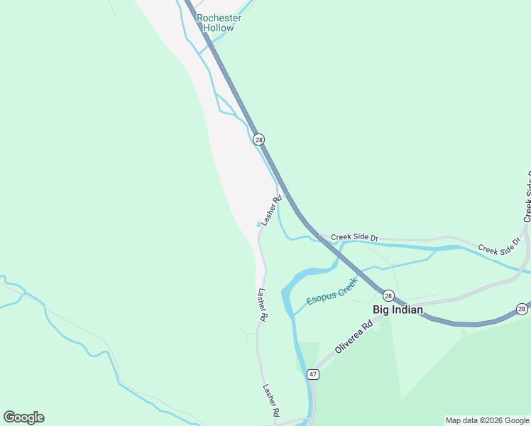 map of restaurants, bars, coffee shops, grocery stores, and more near 22 Lasher Road in Big Indian