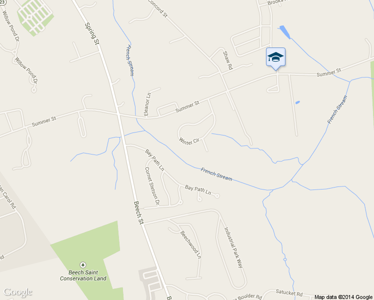 map of restaurants, bars, coffee shops, grocery stores, and more near 22 Winter Circle in Rockland