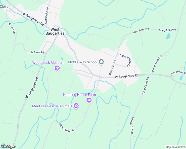 map of restaurants, bars, coffee shops, grocery stores, and more near West Saugerties Road & Brady Road in Saugerties