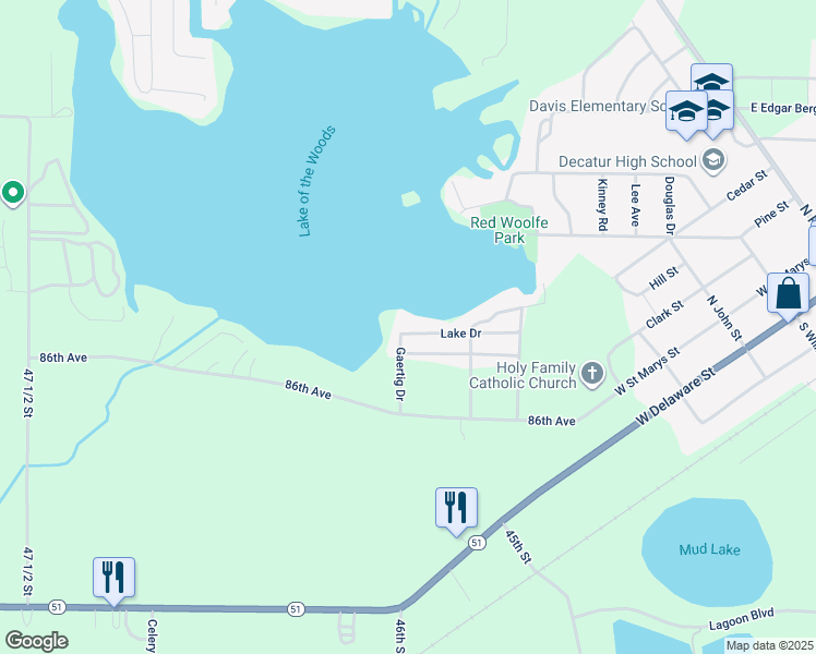 map of restaurants, bars, coffee shops, grocery stores, and more near in Decatur