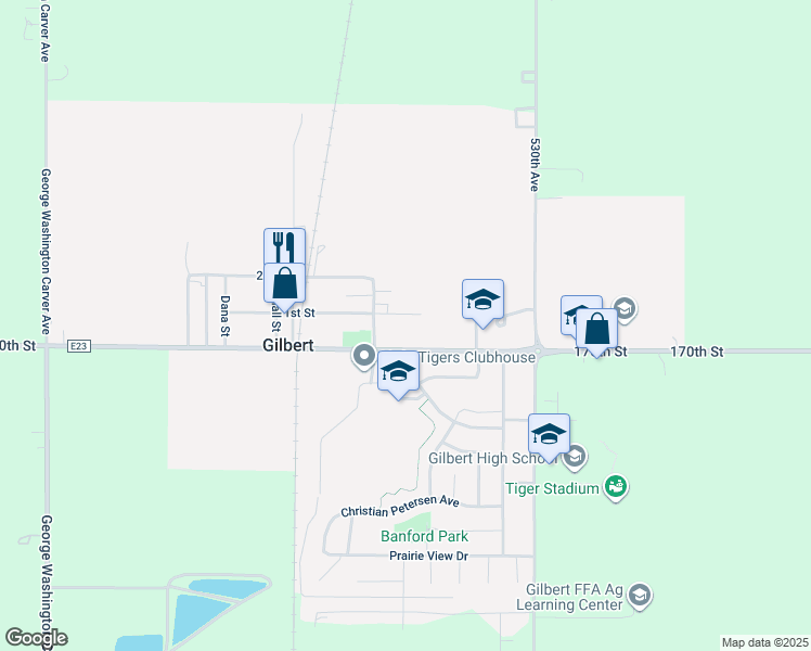 map of restaurants, bars, coffee shops, grocery stores, and more near 129 Dunn Street in Gilbert