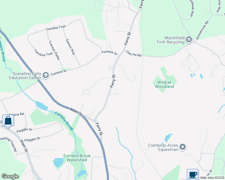 map of restaurants, bars, coffee shops, grocery stores, and more near 110 Ferry Street in Marshfield