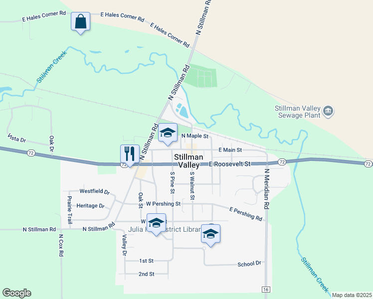 map of restaurants, bars, coffee shops, grocery stores, and more near 113 W Main St in Stillman Valley