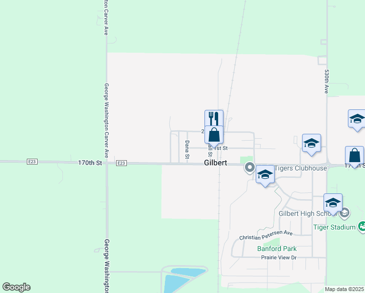 map of restaurants, bars, coffee shops, grocery stores, and more near 111 Dana Street in Gilbert