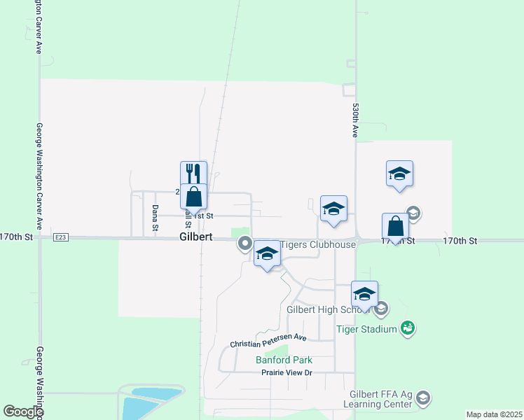 map of restaurants, bars, coffee shops, grocery stores, and more near 129 Dunn St in Gilbert