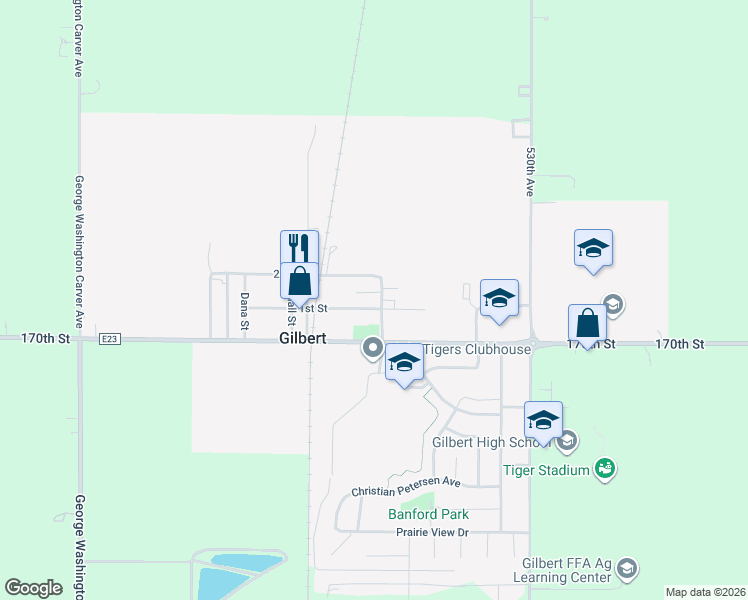 map of restaurants, bars, coffee shops, grocery stores, and more near 201 1st St in Gilbert