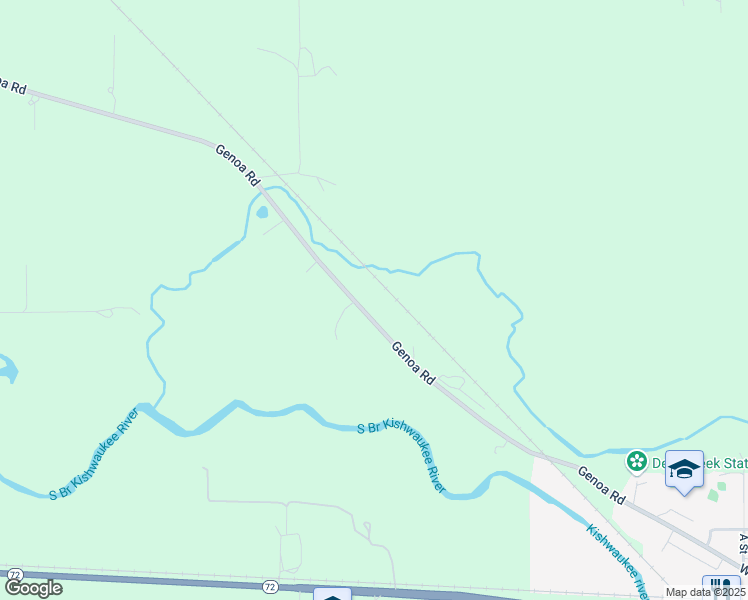 map of restaurants, bars, coffee shops, grocery stores, and more near 32790 Genoa Road in Genoa