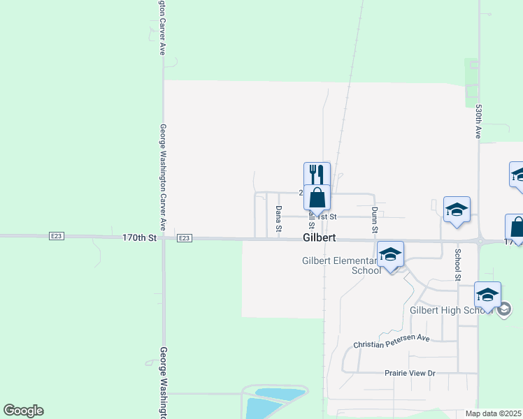 map of restaurants, bars, coffee shops, grocery stores, and more near 111 Dana Street in Gilbert