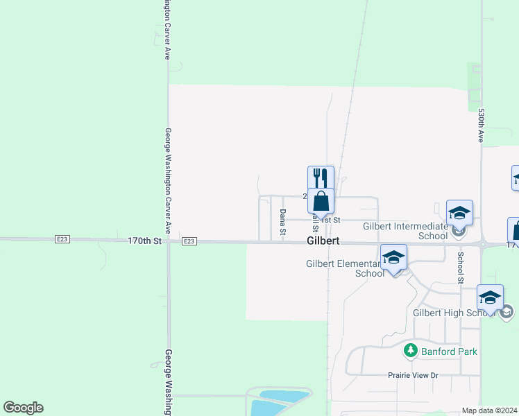 map of restaurants, bars, coffee shops, grocery stores, and more near 111 Shepard Street in Gilbert