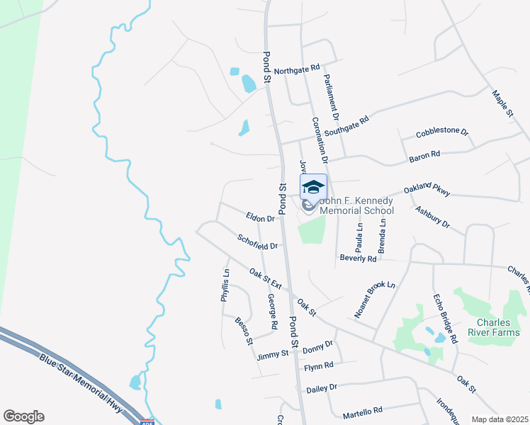 map of restaurants, bars, coffee shops, grocery stores, and more near 21 Janie Avenue in Franklin