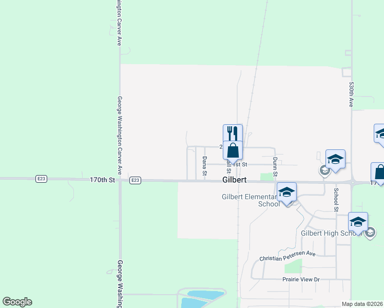map of restaurants, bars, coffee shops, grocery stores, and more near 111 Dana Street in Gilbert