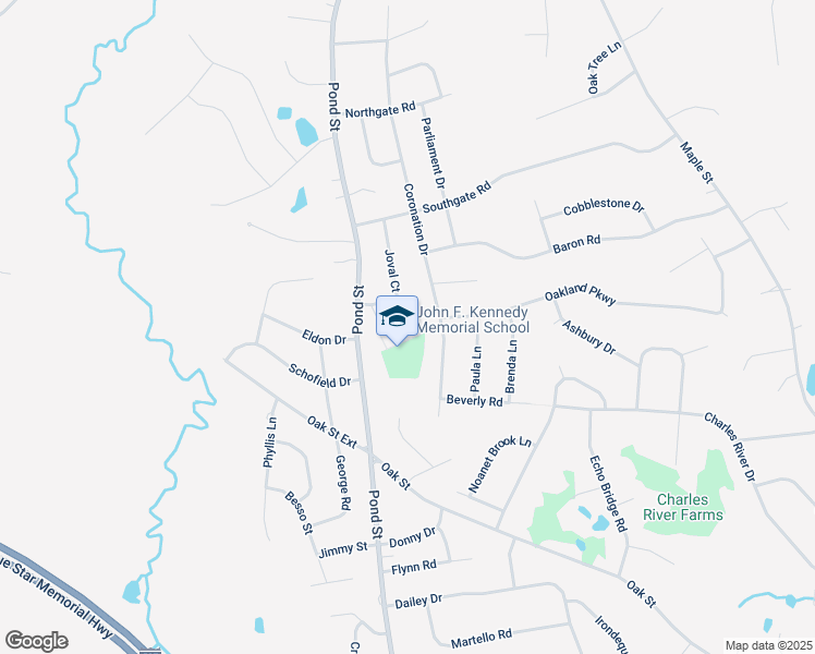 map of restaurants, bars, coffee shops, grocery stores, and more near 551 Pond Street in Franklin