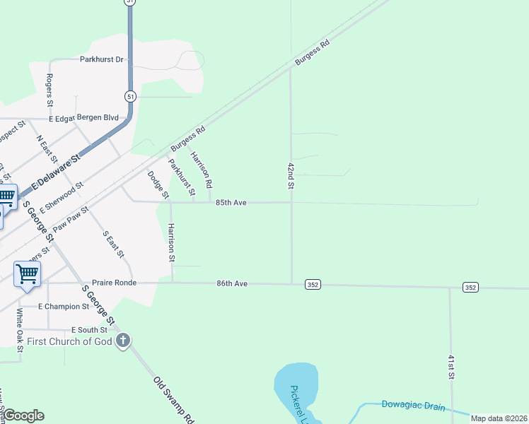 map of restaurants, bars, coffee shops, grocery stores, and more near 42209 85th Avenue in Decatur