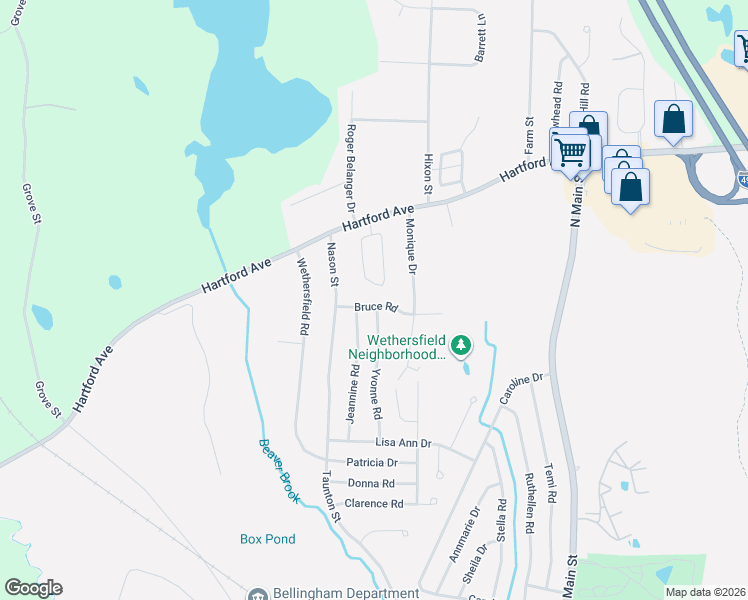 map of restaurants, bars, coffee shops, grocery stores, and more near 52 Bruce Road in Bellingham