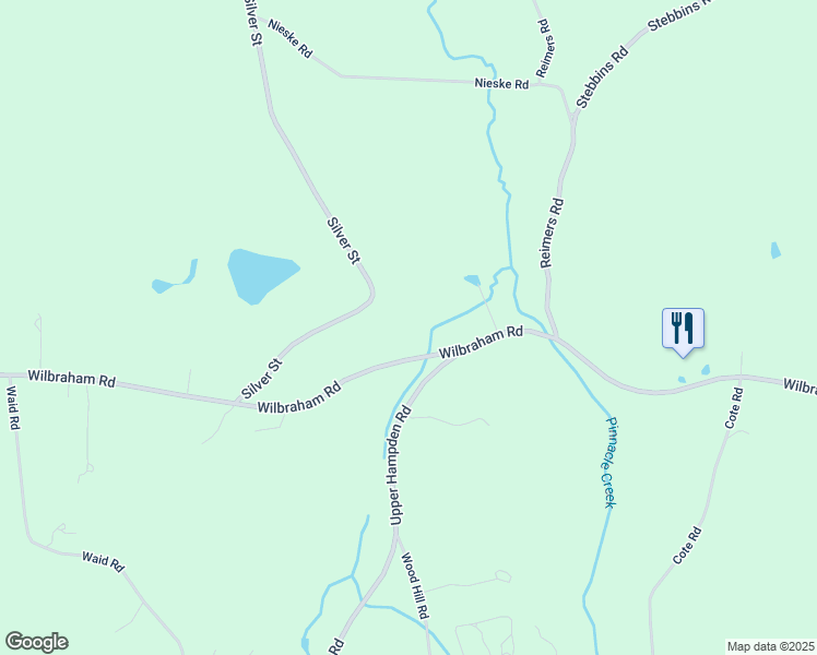 map of restaurants, bars, coffee shops, grocery stores, and more near 177 Wilbraham Road in Monson