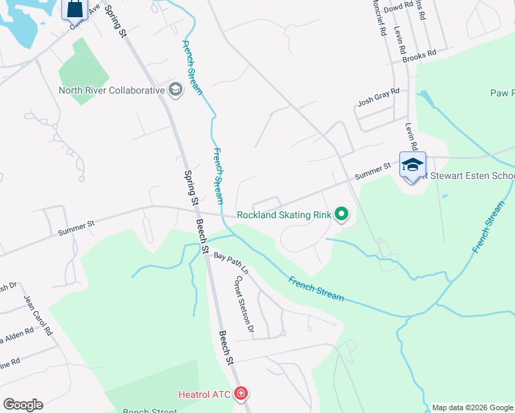 map of restaurants, bars, coffee shops, grocery stores, and more near 456 Summer Street in Rockland