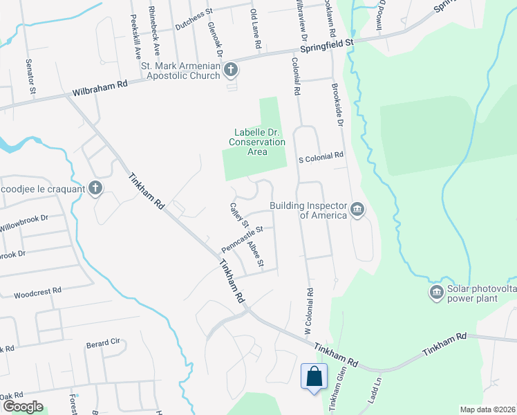 map of restaurants, bars, coffee shops, grocery stores, and more near 34 Flora Street in Springfield