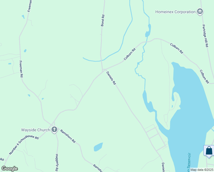 map of restaurants, bars, coffee shops, grocery stores, and more near 12 Daniels Road in Charlton