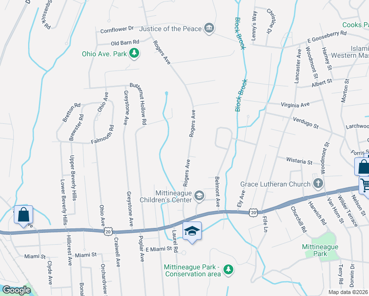 map of restaurants, bars, coffee shops, grocery stores, and more near 169 Rogers Avenue in West Springfield