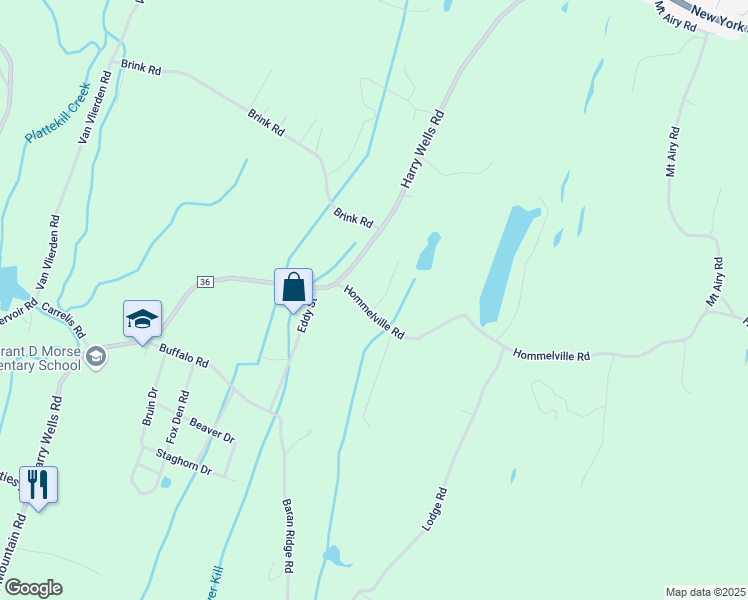 map of restaurants, bars, coffee shops, grocery stores, and more near 3 Martha's Court in Saugerties
