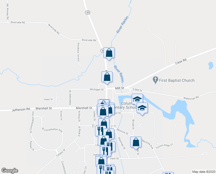 map of restaurants, bars, coffee shops, grocery stores, and more near 301 North Main Street in Brooklyn