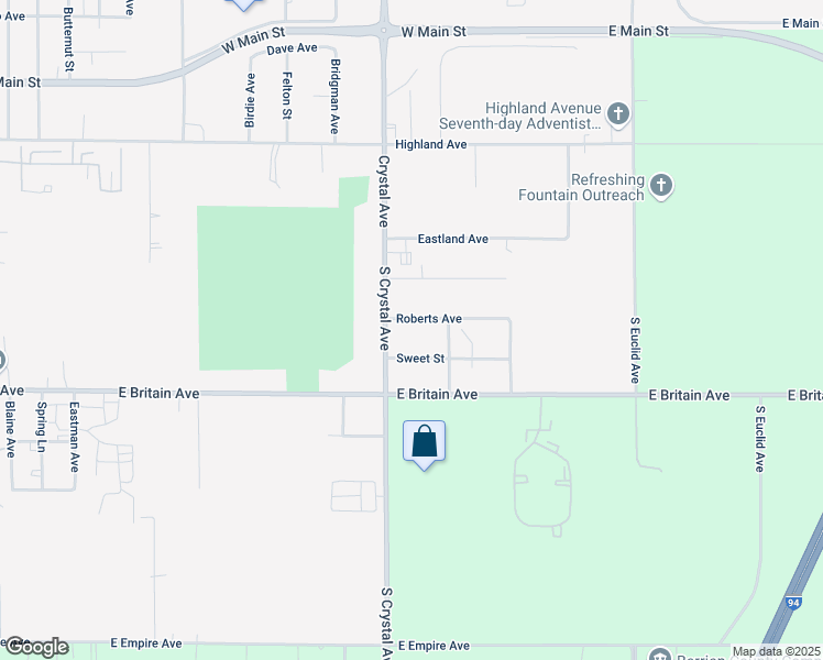map of restaurants, bars, coffee shops, grocery stores, and more near 1740 Roberts Avenue in Benton Harbor