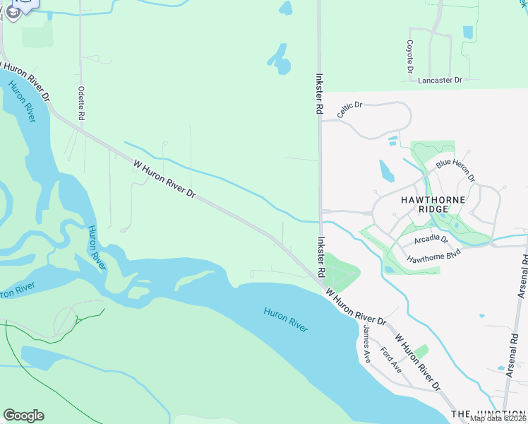 map of restaurants, bars, coffee shops, grocery stores, and more near 27626 West Huron River Drive in Flat Rock