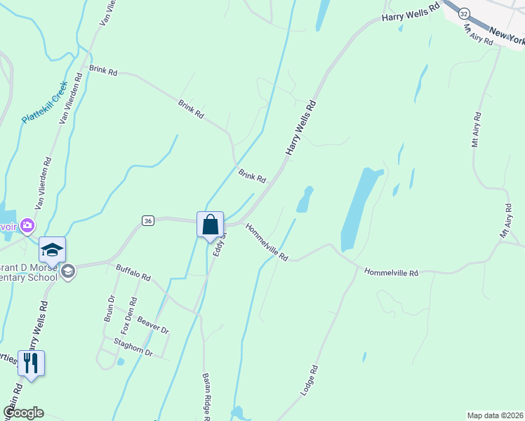 map of restaurants, bars, coffee shops, grocery stores, and more near 204 Blue-Mountain-Quarryville Road in Saugerties