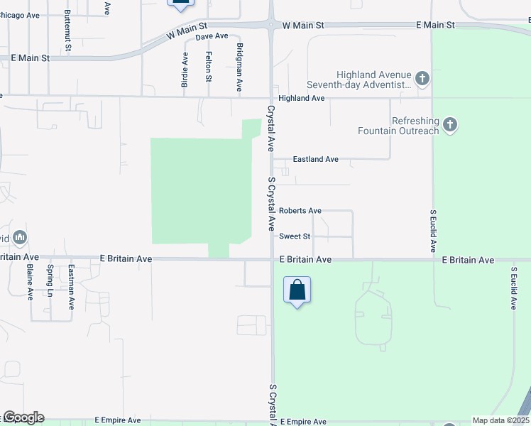 map of restaurants, bars, coffee shops, grocery stores, and more near 360 South Crystal Avenue in Benton Harbor