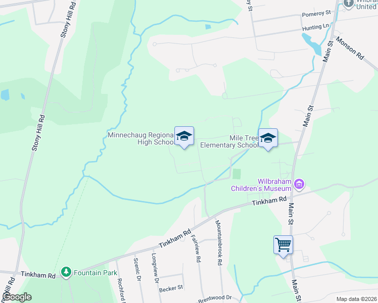 map of restaurants, bars, coffee shops, grocery stores, and more near 621 Main Street in Wilbraham