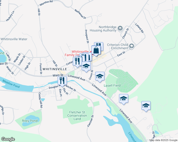 map of restaurants, bars, coffee shops, grocery stores, and more near 22 Cross Street in Northbridge