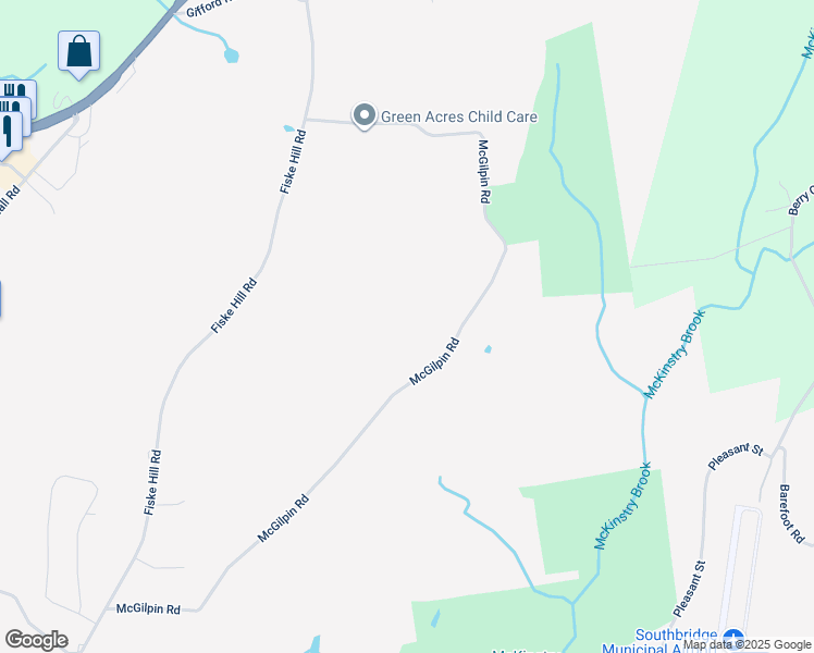 map of restaurants, bars, coffee shops, grocery stores, and more near 97 McGilpin Road in Sturbridge