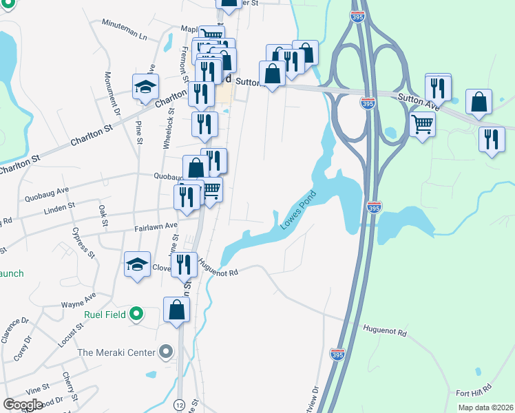 map of restaurants, bars, coffee shops, grocery stores, and more near 5 Pond Street in Oxford