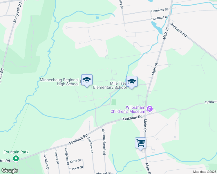 map of restaurants, bars, coffee shops, grocery stores, and more near 621 Main Street in Wilbraham