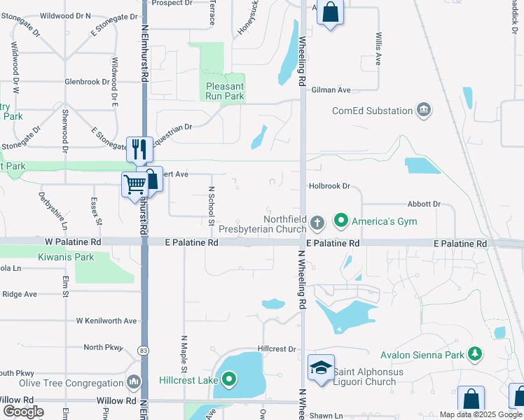 map of restaurants, bars, coffee shops, grocery stores, and more near 1550 Sandpebble Drive in Wheeling
