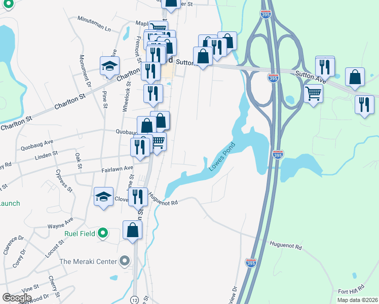 map of restaurants, bars, coffee shops, grocery stores, and more near 5 Pond Street in Oxford