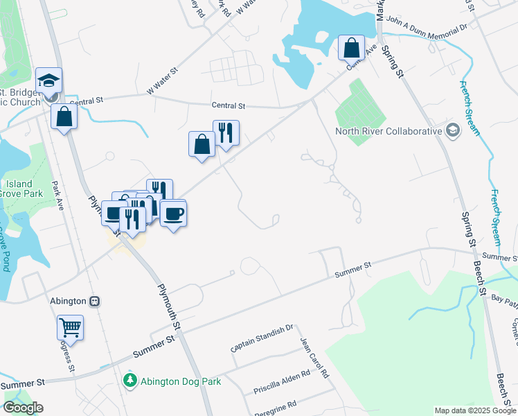 map of restaurants, bars, coffee shops, grocery stores, and more near Pine View in Rockland