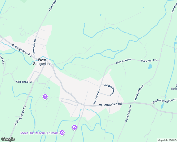 map of restaurants, bars, coffee shops, grocery stores, and more near 47 Woodland Falls Road in Saugerties