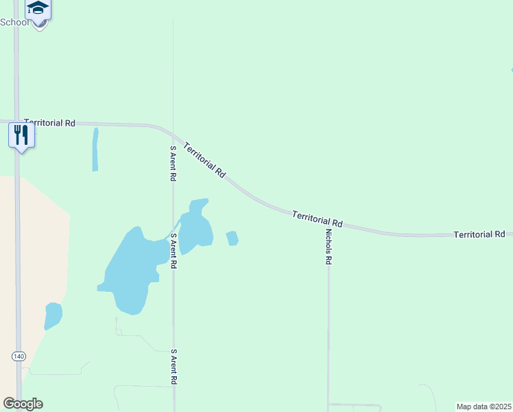 map of restaurants, bars, coffee shops, grocery stores, and more near 8710 Territorial Road in Benton Harbor