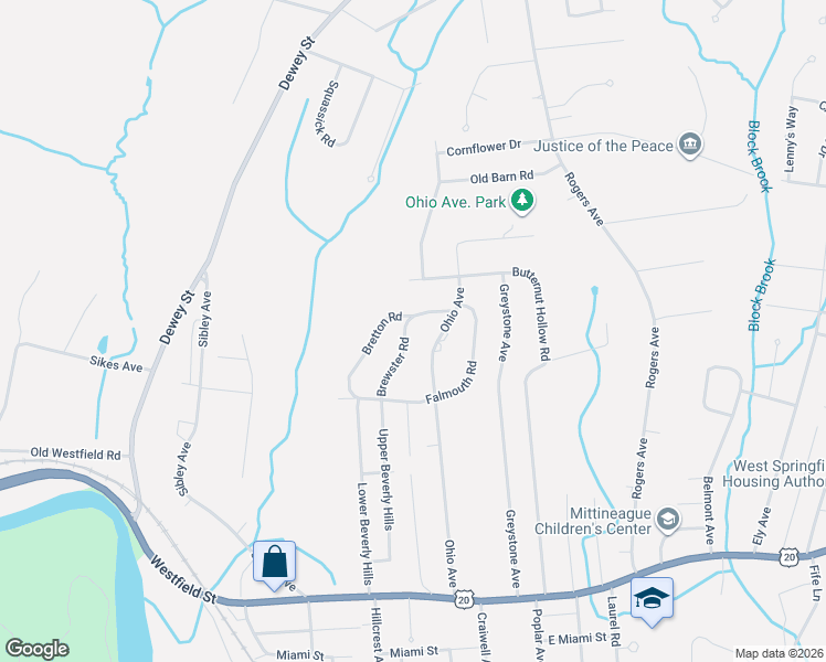 map of restaurants, bars, coffee shops, grocery stores, and more near 103 Bretton Road in West Springfield