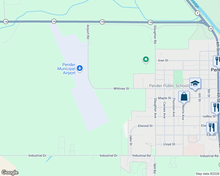 map of restaurants, bars, coffee shops, grocery stores, and more near in Pender