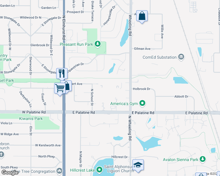map of restaurants, bars, coffee shops, grocery stores, and more near 1450 Sandpebble Drive in Wheeling